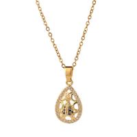 Cubic Zircon Micro Pave Brass Necklace, with 1.96inch extender chain, Virgin Mary, real gold plated, oval chain & micro pave cubic zirconia & for woman Approx 15.7 Inch 