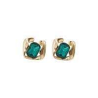 Cubic Zircon Brass Earring, gold color plated, micro pave cubic zirconia & for woman 