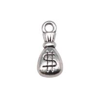 Zinc alliage argent sac pendentifs, alliage de zinc, sac d'argent, Plaqué de couleur d'argent, Vintage & unisexe Vendu par PC