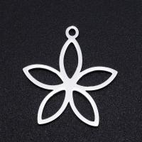 Stainless Steel Flower Pendant, 201 Stainless Steel, petals, Vacuum Ion Plating, fashion jewelry & DIY & Unisex 