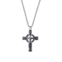 Нержавеющая сталь 304 Ожерелье, Kресты, ювелирные изделия моды & различной длины для выбора & Мужский, 52mm, продается PC