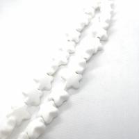 Glasierte Porzellan Perlen, Stern, glaciert, DIY, weiß, 15x8mm, ca. 100PCs/Tasche, verkauft von Tasche