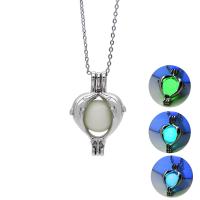 Luminated Necklace, Zinc Alloy, with Night-Light Stone, platinum color plated, Unisex & oval chain Approx 17.7 Inch 