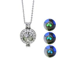 Luminated Necklace, Zinc Alloy, with Night-Light Stone, Tree, platinum color plated, Unisex Approx 17.7 Inch 