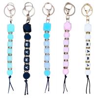 Silicone Key Clasp, with Zinc Alloy, portable & with letter pattern 