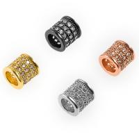 Large Hole Brass Beads, Column, plated, DIY & micro pave cubic zirconia 