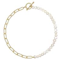 Collier de perles en plastique, laiton, avec perle de plastique, Placage, bijoux de mode & unisexe Environ 17.72 pouce, Vendu par PC