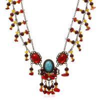 Turquoise Zinc Alloy Necklace, with turquoise, with 4inch extender chain, antique gold color plated, fashion jewelry & for woman Approx 18.8 Inch 