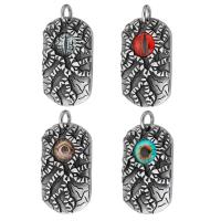 Stainless Steel Pendants, 316 Stainless Steel, with Glass, random style & fashion jewelry & DIY & Unisex & blacken, Random Color Approx 6mm 