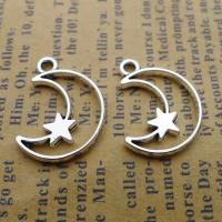 Zinc Alloy Jewelry Pendants, Moon and Star, silver color plated, fashion jewelry, silver color 