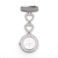 Nurse Watch, Zinc Alloy, with Glass & 304 Stainless Steel, Life water resistant & Unisex & with rhinestone 