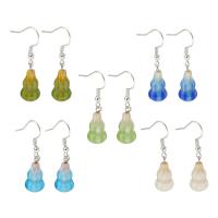 Lampwork Drop Earring, with Zinc Alloy, Calabash, random style & fashion jewelry & for woman, Random Color, 37mm 