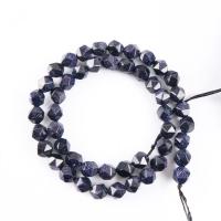Blue Sandstone Beads, with Goldstone, Round, polished, Star Cut Faceted & DIY 8mm .96 Inch 