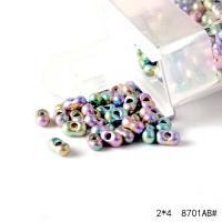 Rocalla de Cristal Chapada, Cuentas de vidrio, Maní, chapado, Bricolaje, más colores para la opción, 2x4mm, Vendido por Caja