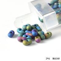 Granos de cristal mate, Cuentas de vidrio, Maní, Bricolaje & glaseado, más colores para la opción, 3x6mm, Vendido por Caja