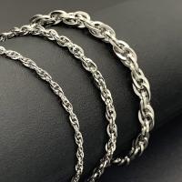 Stainless Steel Rope Chain, 304 Stainless Steel, Vacuum Ion Plating, polished & DIY original color 
