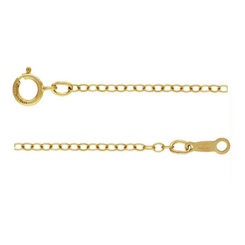 Gold Filled Necklace Chain, 14K gold-filled & different length for choice & oval chain, 1.7mm, Sold By Strand