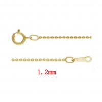 Doublé or collier de chaîne, 14K rempli & longueur différente pour le choix & chaîne à billes, 1.2mm, Vendu par brin