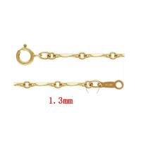 Oro-llenado Cadena para collar, 14K gold-filled & longitud diferente para la opción & cadena de la barra, 1.3mm, Vendido por Sarta