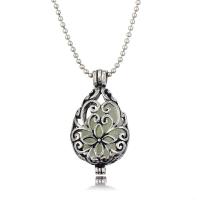 Luminated Necklace, Brass, Teardrop, platinum color plated, ball chain & for woman & hollow 30mm Approx 23.6 Inch 