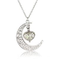 Luminated Necklace, Zinc Alloy, Moon, platinum color plated, for woman & hollow Approx 17.7 Inch 