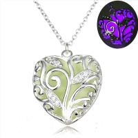 Luminated Necklace, Zinc Alloy, Heart, silver color plated, for woman & hollow Approx 17.7 Inch 
