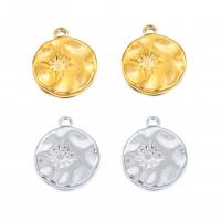 Stainless Steel Pendants, 304 Stainless Steel, Round, Vacuum Ion Plating, fashion jewelry 