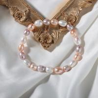Pulseras de la perla, Perlas cultivadas de agua dulce, Arroz, para mujer, más colores para la opción, 7mm, longitud:7.09 Inch, Vendido por Sarta