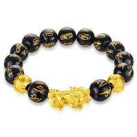 Zinc Alloy Resin Bracelets, with Zinc Alloy, Fabulous Wild Beast, gold color plated, Unisex, mixed colors, 12mm .09 Inch 