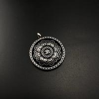 Stainless Steel Pendants, 304 Stainless Steel, Round, polished, fashion jewelry & DIY & Unisex & blacken 