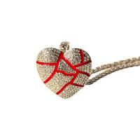 collier de Stras en alliage Zinc, alliage de zinc, coeur, Placage, pour femme & émail & avec strass, plus de couleurs à choisir Environ 23.6 pouce, Vendu par PC