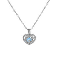 Luminated Necklace, Zinc Alloy, with Night-Light Stone, Heart, wave chain & for woman cm 