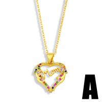 Cubic Zircon Micro Pave Brass Necklace, with 1.97 extender chain, Heart, gold color plated & micro pave cubic zirconia, golden .72 Inch 