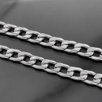 Stainless Steel Curb Chain, 304 Stainless Steel, Vacuum Ion Plating, fashion jewelry & DIY & Unisex, original color, 2.5mm 