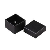 Jewelry Gift Box, Paper, with Sponge, Square, hardwearing black 