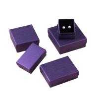 Jewelry Gift Box, Paper, with Sponge, Square, hardwearing violet 