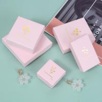 Jewelry Gift Box, Paper, with Sponge, Square, hardwearing pink 