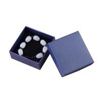 Jewelry Gift Box, Paper, with Sponge, Square, hardwearing acid blue 