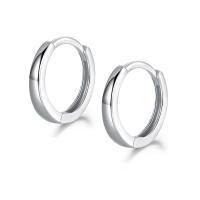 Sterling Silver Huggie Hoop Earring, 925 Sterling Silver, Donut, plated, for woman & hollow 