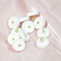 Resin Shank Button, with Zinc Alloy, white, 12mm 