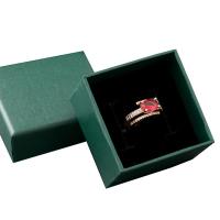 Jewelry Gift Box, Paper, with Sponge, Square, hardwearing deep green 