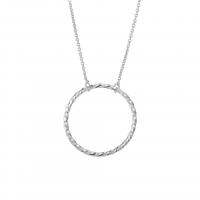 Sterling Silver Jewelry Necklace, 925 Sterling Silver, Donut, plated, oval chain & for woman & hollow 21mm Approx 17.7 Inch 