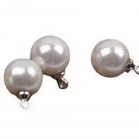Glass Pearl Zinc Alloy Pendants, with Zinc Alloy, plated, imitation pearl, white 