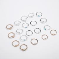 Zinc Alloy Ring Set, plated, 19 pieces & fashion jewelry & for woman & enamel 