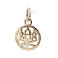 Hollow Brass Pendants, Round, gold color plated, Unisex 