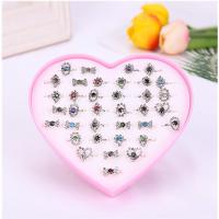 Children Finger Ring, Zinc Alloy, plated, Adjustable & for children & with rhinestone, mixed colors, 17mm 