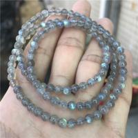 Moonstone Bracelet, polished, for woman, blue, 5mm Approx 21 cm 