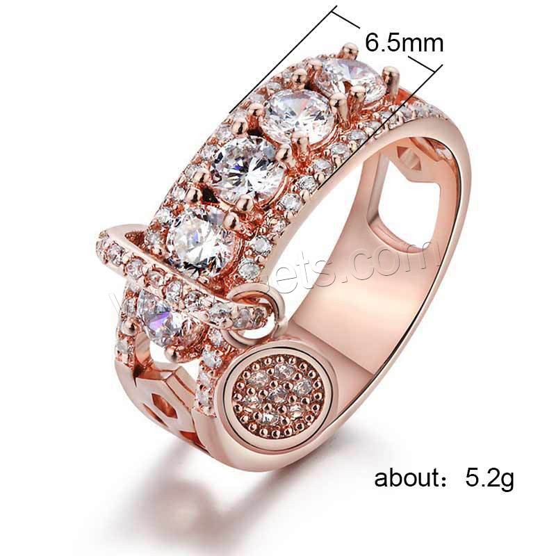 Cubic Zirconia Micro Pave Brass Finger Ring, plated, different size for choice & micro pave cubic zirconia & for woman, more colors for choice, 6.5mm, US Ring Size:5-11, Sold By PC