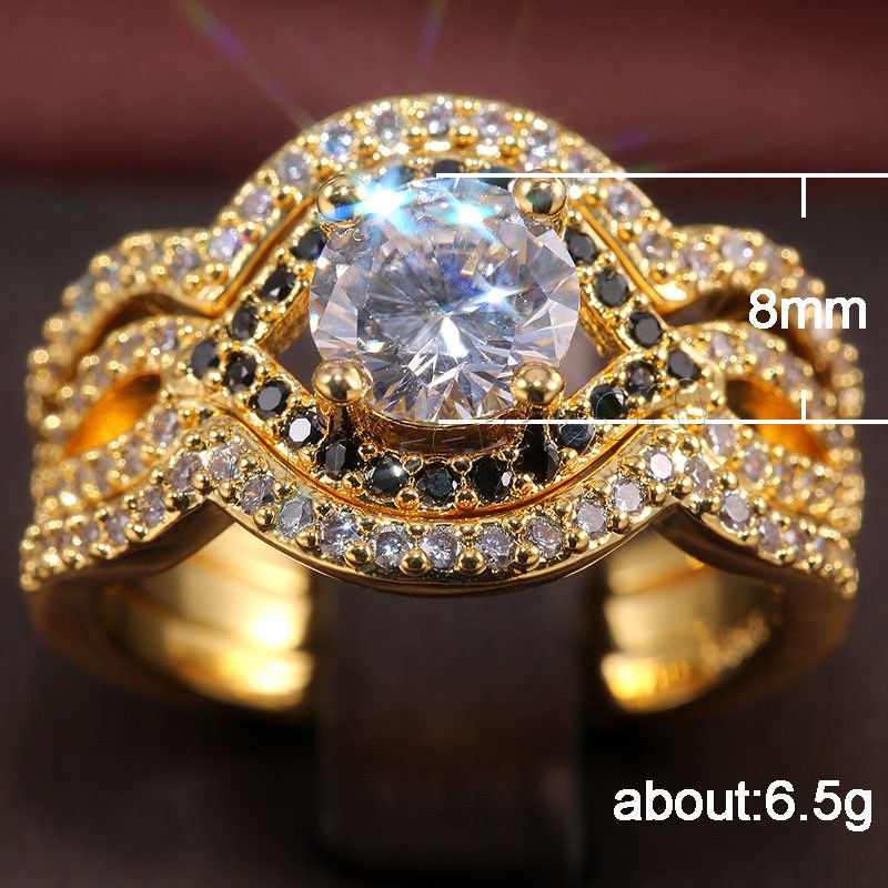 Cubic Zirconia Micro Pave Brass Finger Ring, plated, three pieces & different size for choice & micro pave cubic zirconia & for woman, more colors for choice, 8mm, US Ring Size:6-10, Sold By PC