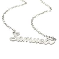 Stainless Steel Jewelry Necklace, 304 Stainless Steel, Each custom text must be less than 10 letters & fashion jewelry & for woman, original color Approx 17.72 Inch 